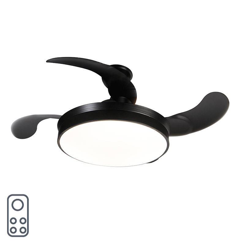 Plafondventilator zwart incl. LED en afstandsbediening - Xiro Plafondventilator zwart incl. LED en afstandsbediening - Xiro