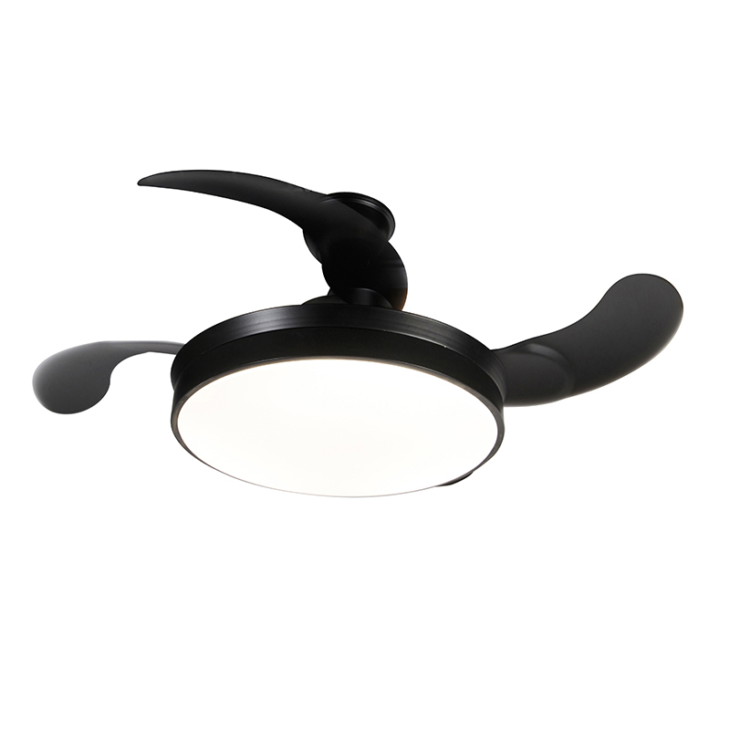 Stropný ventilátor čierny vrátane LED a diaľkového ovládača - Xiro