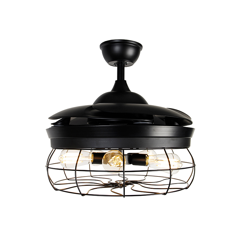 Ventilateur de plafond noir avec télécommande 5 lumières - Gaiola