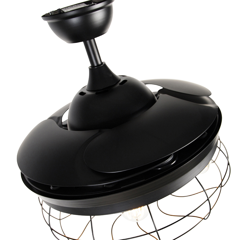 Ventilateur de plafond noir avec télécommande 5 lumières - Gaiola