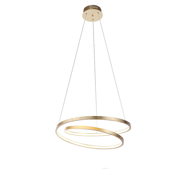 Designerska lampa wisząca złota 55cm LED ściemnialna - Rowan