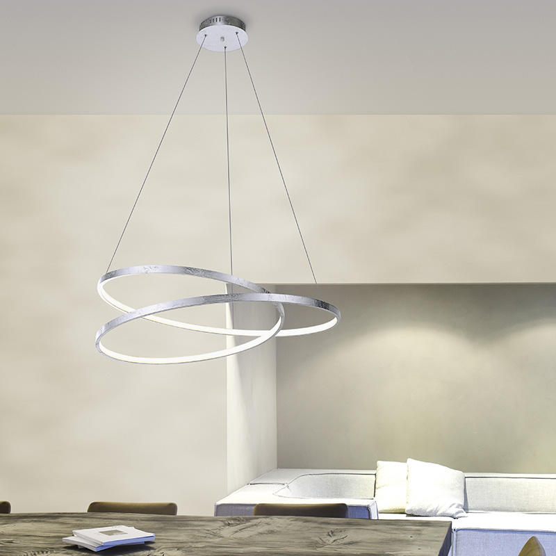 Design hanglamp zilver 72 cm incl. LED dimbaar - Rowan Design hanglamp zilver 72 cm incl. LED dimbaar - Rowan