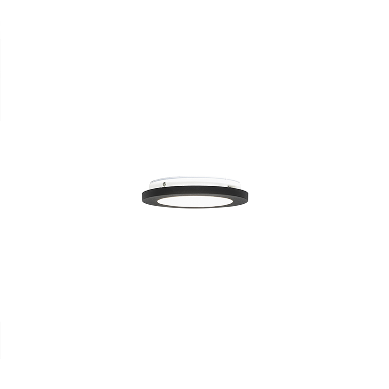 plafonnier noir 17 cm avec led dimmable en 3 étapes ip44 - steve