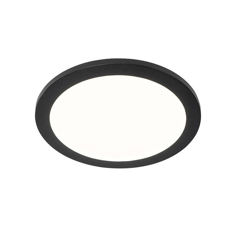 Stropné svietidlo čierne 30 cm vrátane LED 3-stupňový stmievač IP44 - Steve Stropné svietidlo čierne 30 cm vrátane LED 3-stupňový stmievač IP44 - Steve