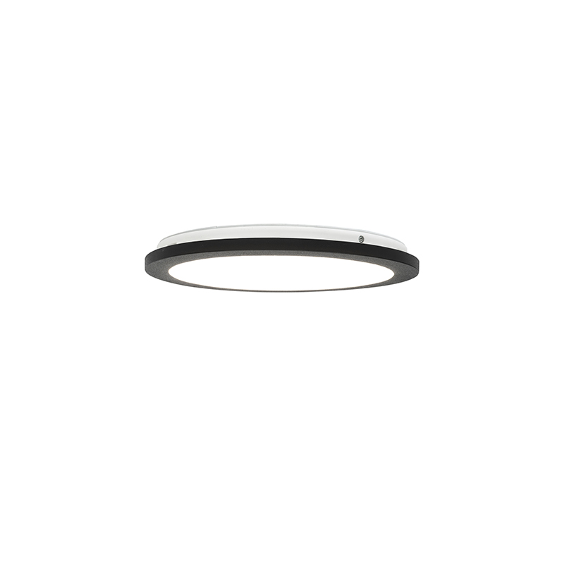 plafonnier noir 30 cm avec led dimmable en 3 étapes ip44 - steve