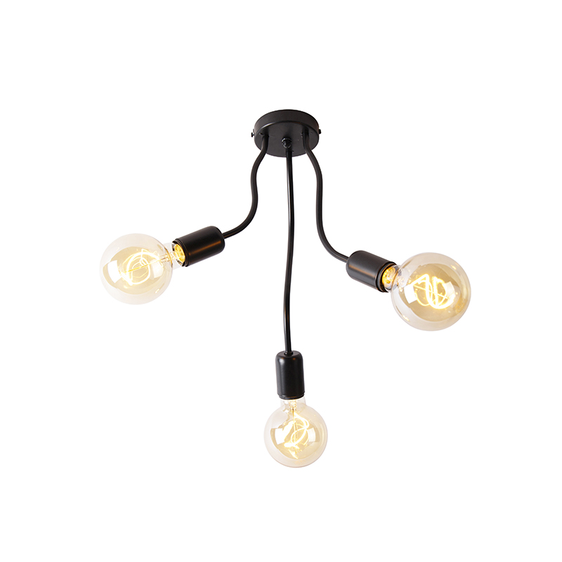Design plafondlamp zwart 3-lichts - Wimme