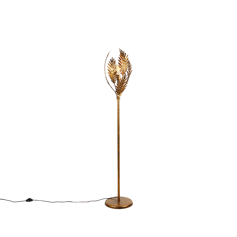 Vintage stojaca lampa zlatá 70 cm - Botanica
