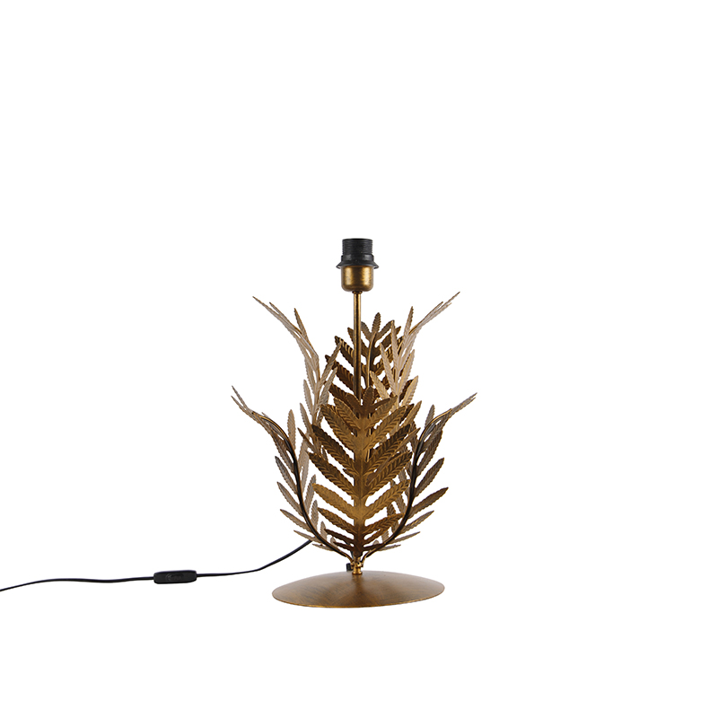Vintage zlatá stolová lampa bez tienidla - Botanica