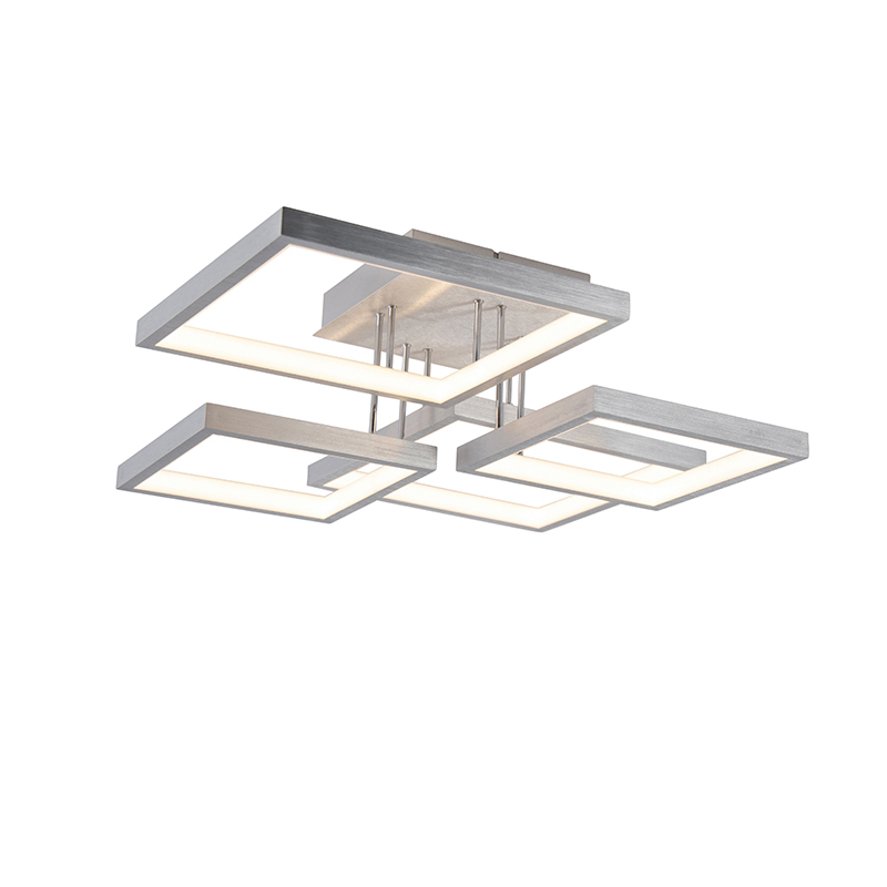 Plafonnière aluminium 4-lichts incl. LED dimbaar - Lejo Plafonnière aluminium 4-lichts incl. LED dimbaar - Lejo