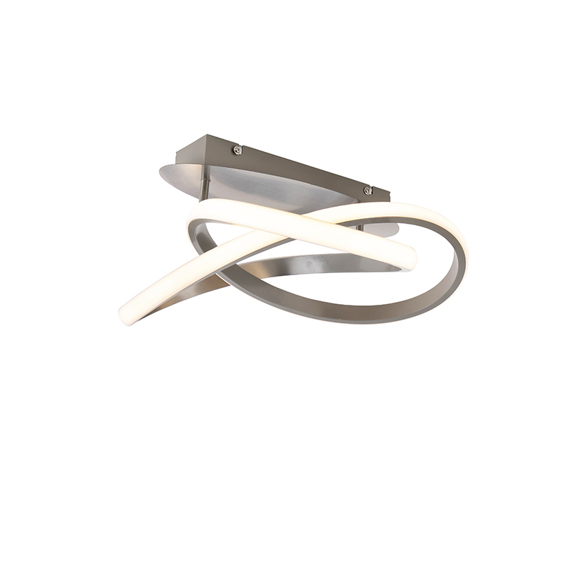 Dizajnové stropné svietidlo oceľové vrátane LED 3-stupňového stmievania - Ruta