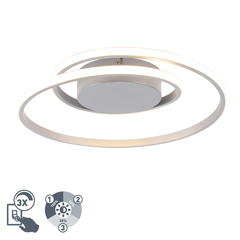 Design plafonnière staal incl. LED 3-staps dimbaar - Krula Design plafonnière staal incl. LED 3-staps dimbaar - Krula