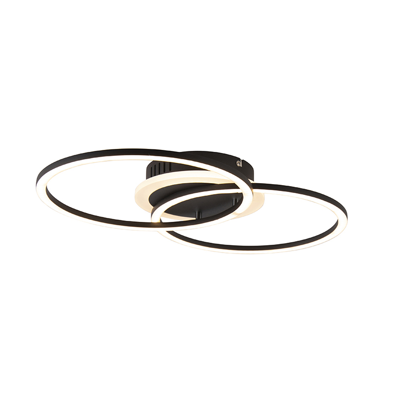 Značka Trio Leuchten - Dizajnové stropné svietidlo čierne vrátane LED 3-stupňového stmievania - Veni