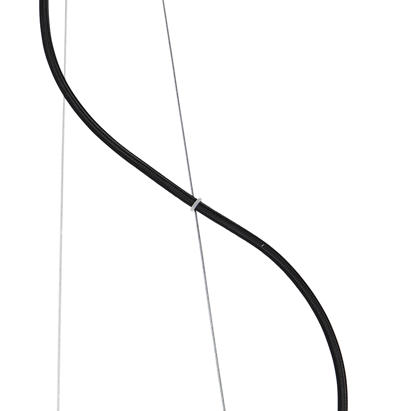 Lámpara colgante rústica negra con madera 5-luces - Flair