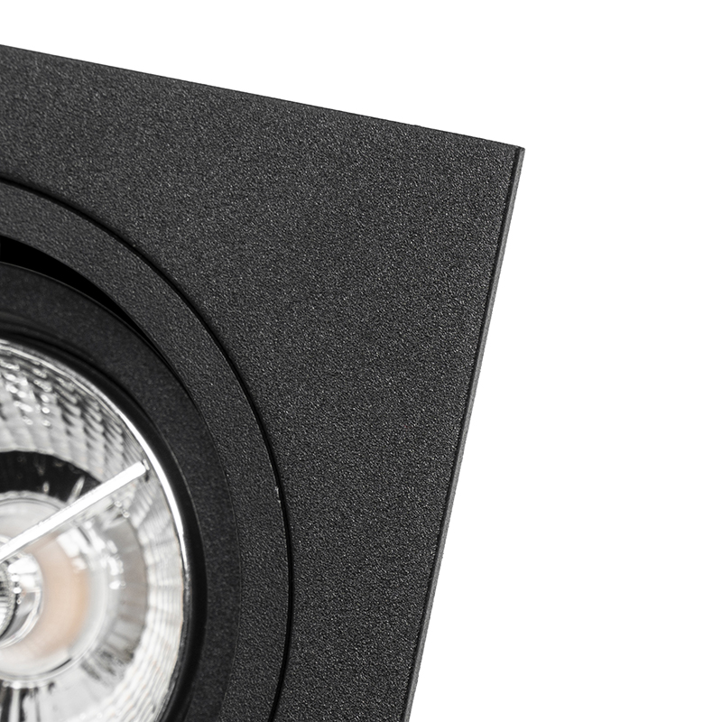Set of 6 Modern Recessed Spotlight Black Adjustable - Chuck 70