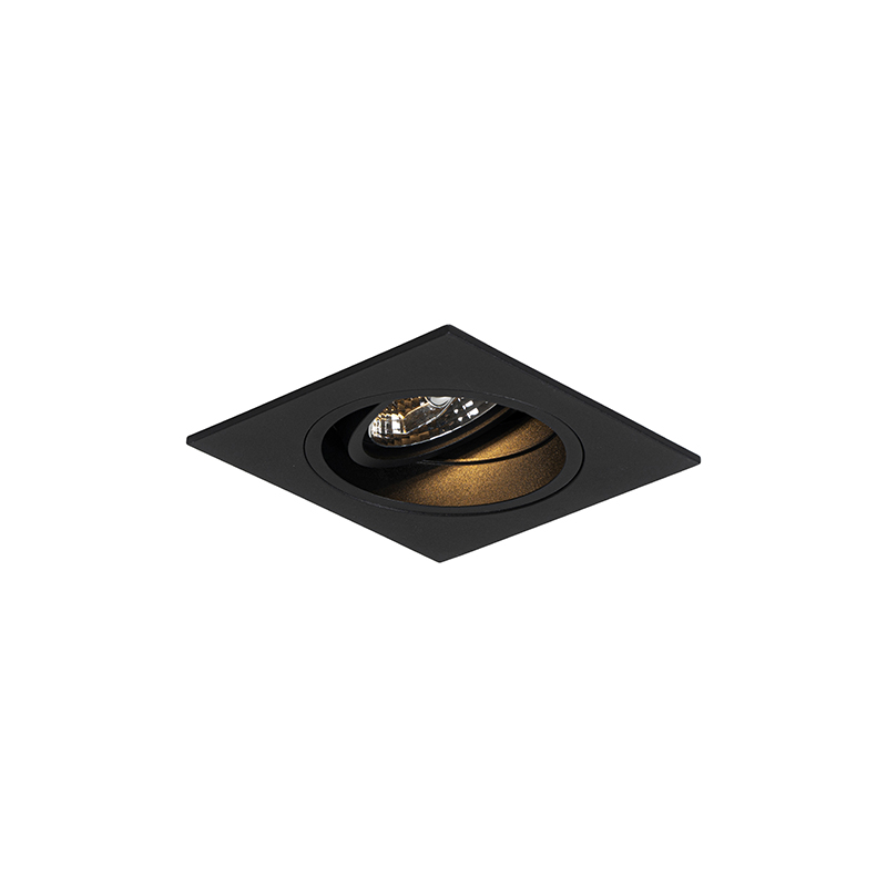 Set of 6 Modern Recessed Spotlight Black Adjustable - Chuck 70