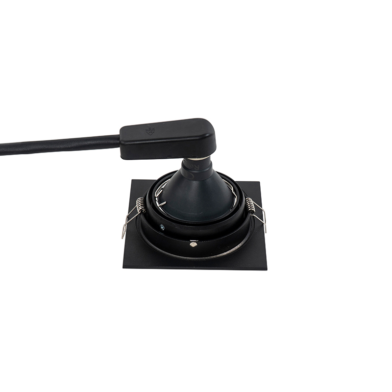 Set of 6 Modern Recessed Spotlight Black Adjustable - Chuck 70