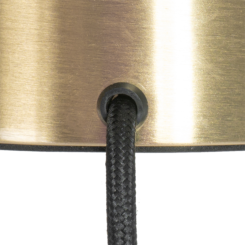 lampe de table design en laiton avec verre fumé - stiklo