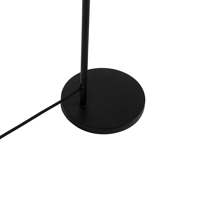 Lampada da tavolo moderna nera con paralume fumé - Maly