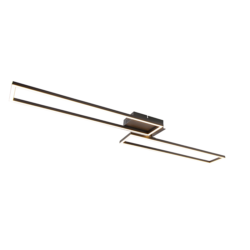 Stropné svietidlo predĺžené čierne 3-stupňové stmievateľné - Plazas Novo