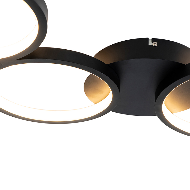 Deckenleuchte schwarz inkl. LED 3-stufig dimmbar 3-Licht - Pande