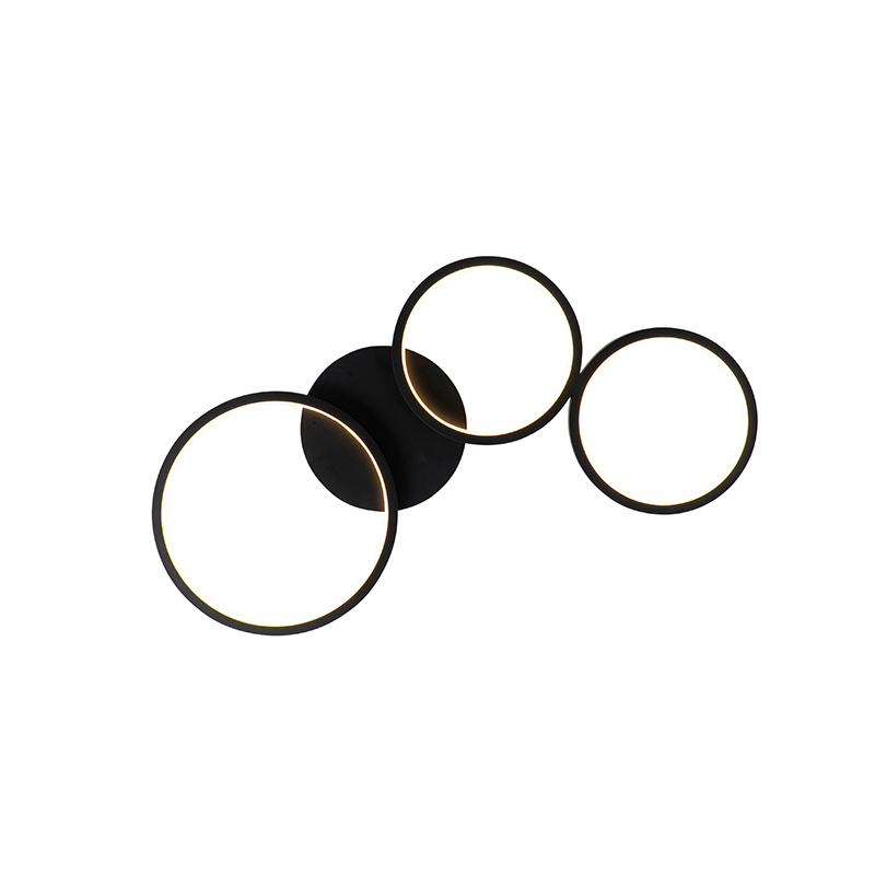 Deckenleuchte schwarz inkl. LED 3-stufig dimmbar 3-Licht - Pande