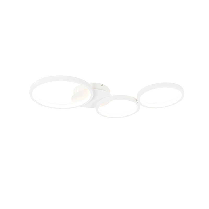 Dizajnové stropné svietidlo biele vrátane LED 3-stupňové stmievateľné 3-svetlo - Pande