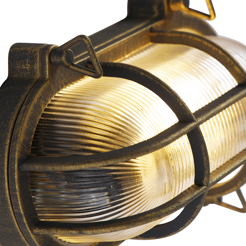 Wall and ceiling lamp gold / brass oval IP44 - Noutica