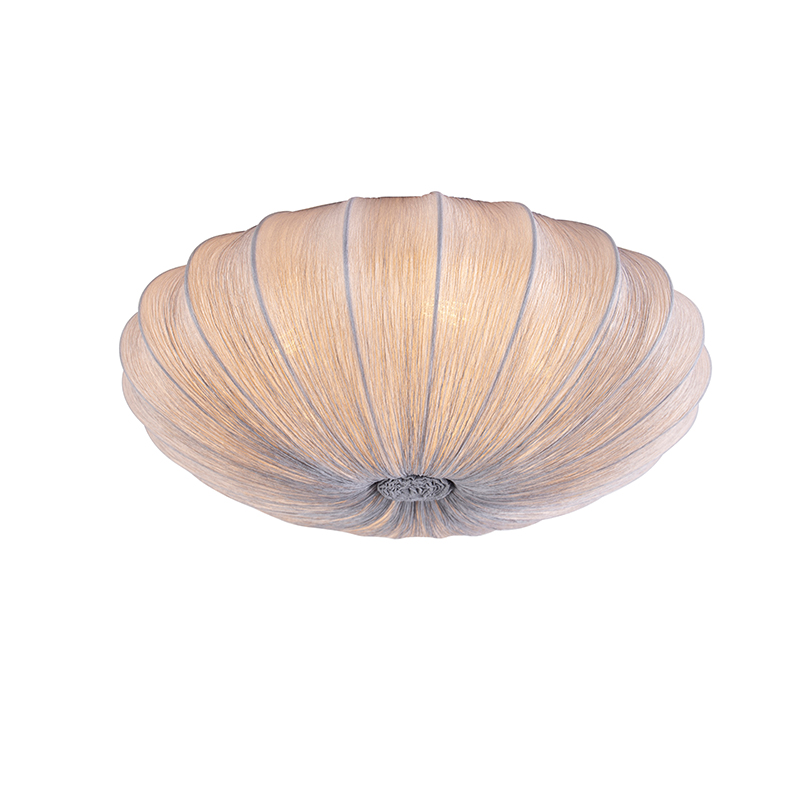 Plafonnier design soie grise 60 cm - Plu