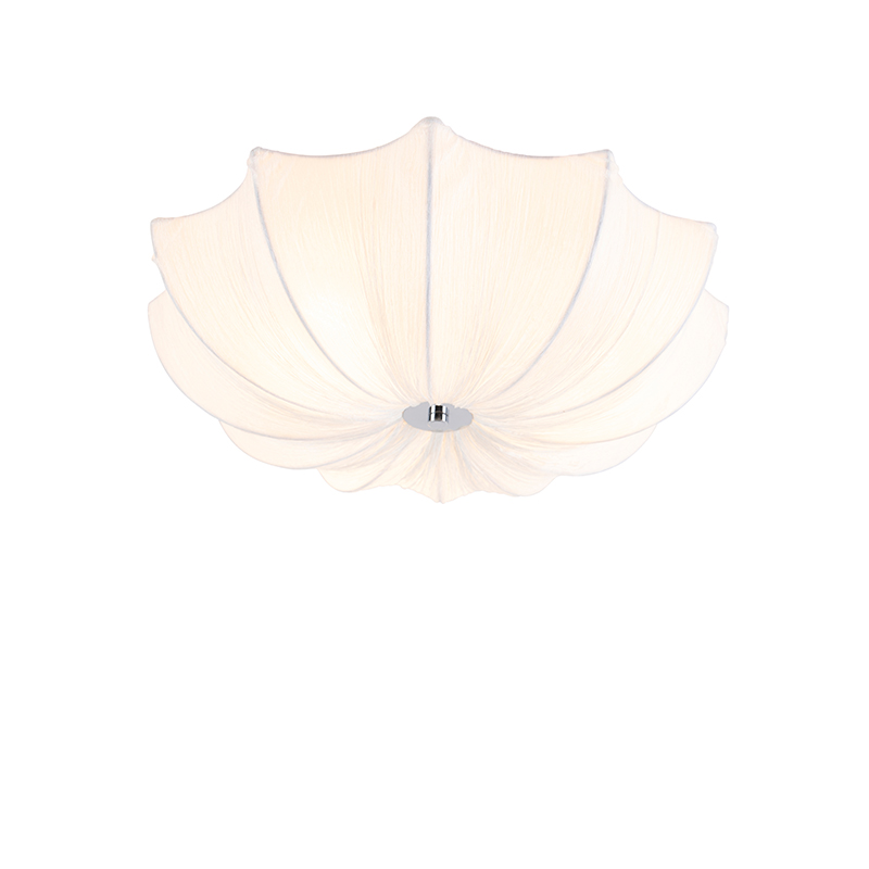 QAZQA Plu plafondlamp wit zijden 52 cm