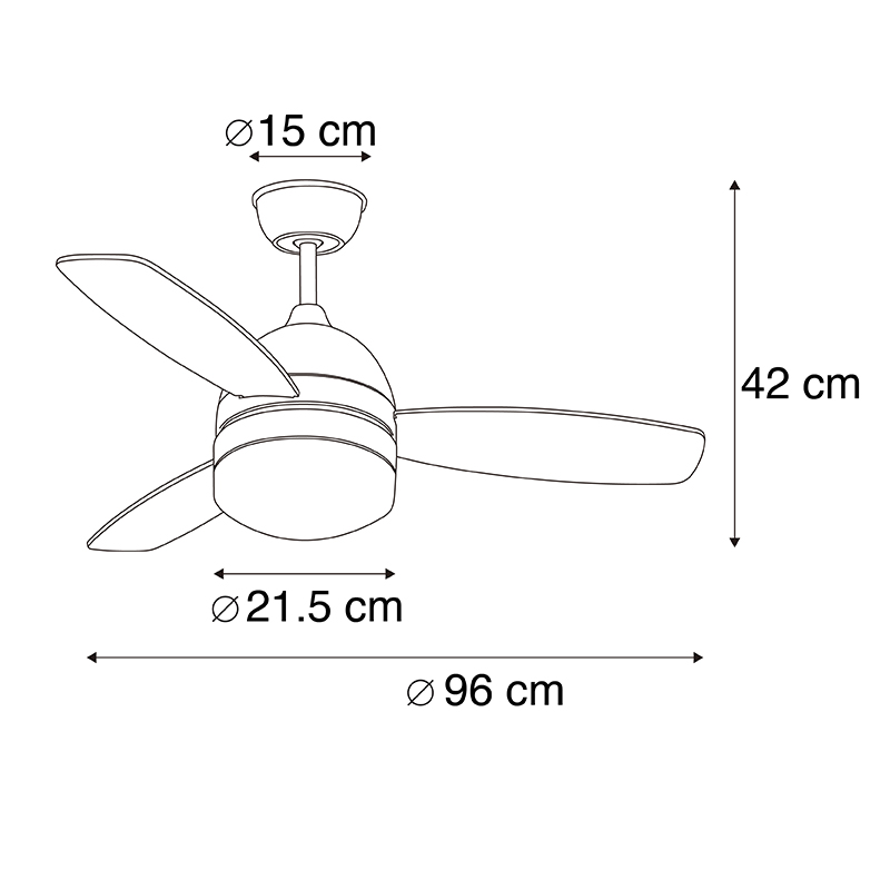 Ventilateur de plafond blanc avec télécommande - Rotar