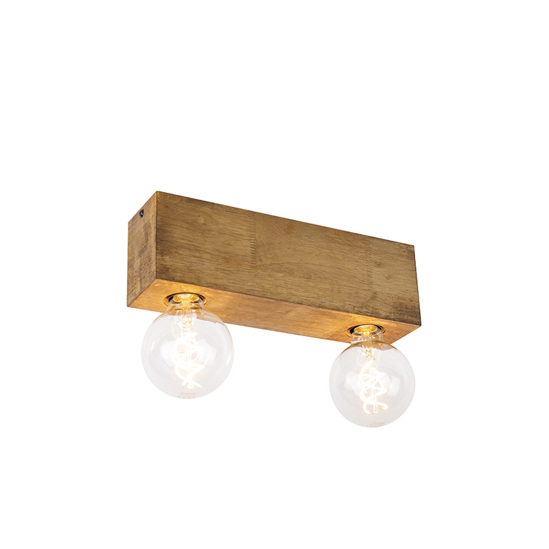 Vidiecky stropný bodový svetlomet drevený 2-svetlý - blok Vidiecky stropný bodový svetlomet drevený 2-svetlý - blok
