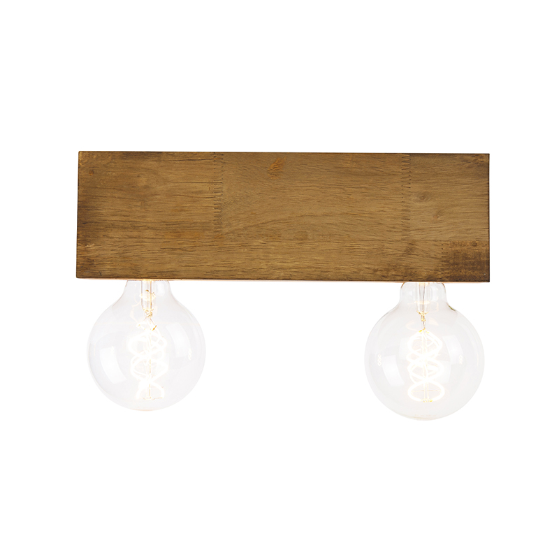 Landdeckenstrahler Holz 2-Licht - Block