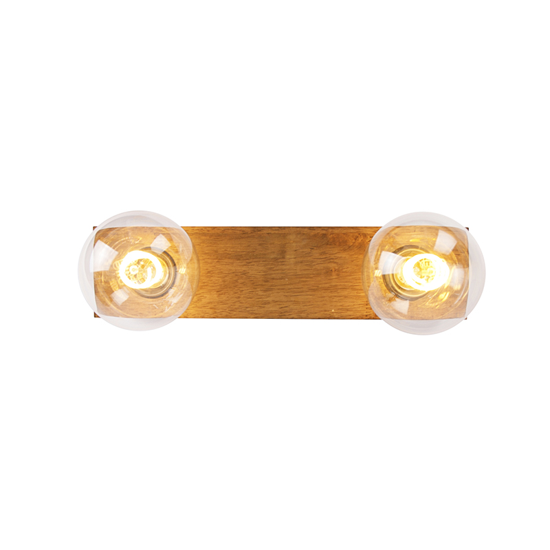 Landdeckenstrahler Holz 2-Licht - Block