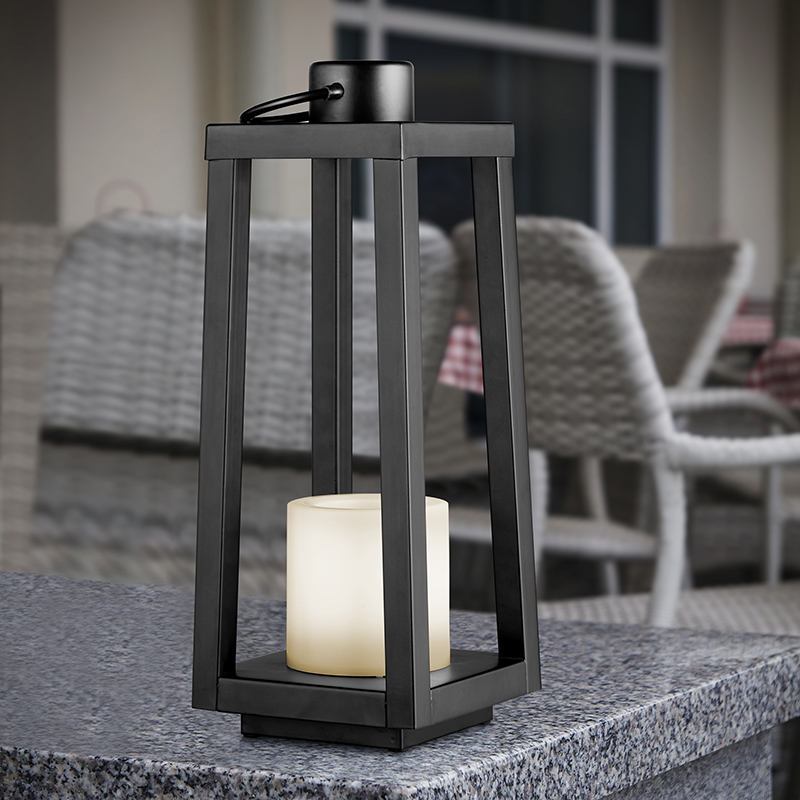 Tafellamp zwart met flame effect incl. LED op solar IP44 - Lajo Tafellamp zwart met flame effect incl. LED op solar IP44 - Lajo