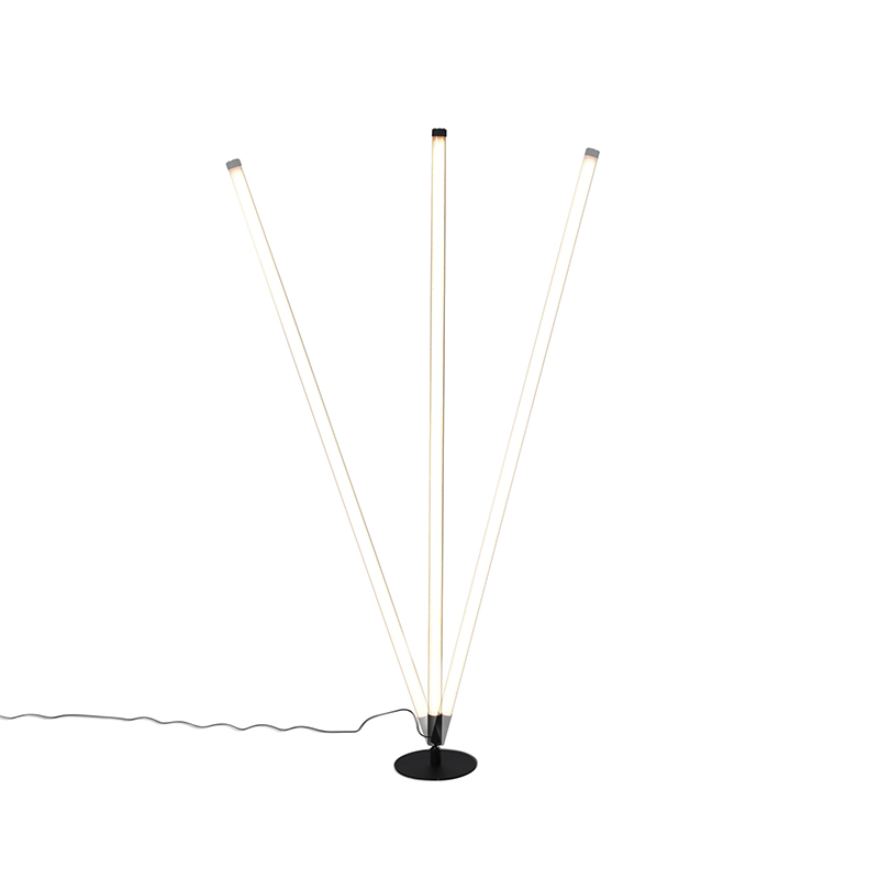 lampadaire noir avec led avec variateur tactile dimmable 3 niveaux - line-up