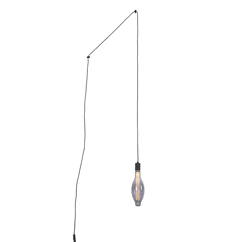 Hanglamp zwart incl. E115 lichtbron smoke dimbaar - Cavalux Hanglamp zwart incl. E115 lichtbron smoke dimbaar - Cavalux