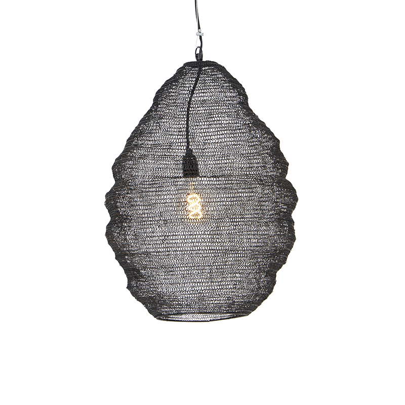 Orientalsk hængelampe sort 45 cm – Nidum