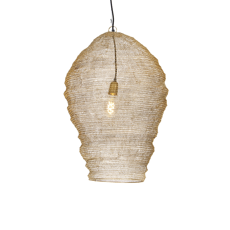 Orientalna lampa wisząca złota 70 cm - Nidum