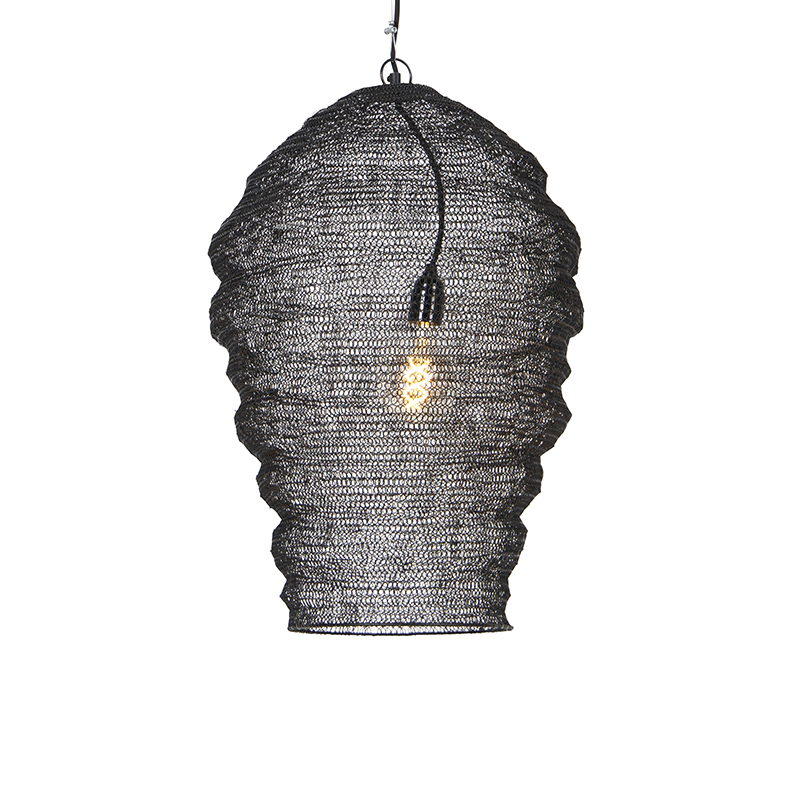 Orientálna závesná lampa čierna - Nidum