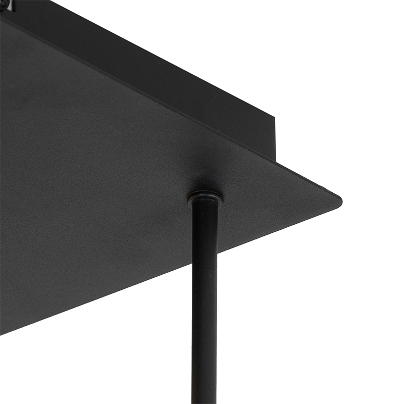 Modern Ceiling Light Black 9-Light with Smoke Glass - Athens