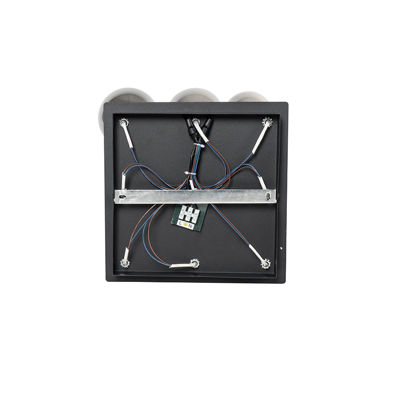 Modern Ceiling Light Black 9-Light with Smoke Glass - Athens