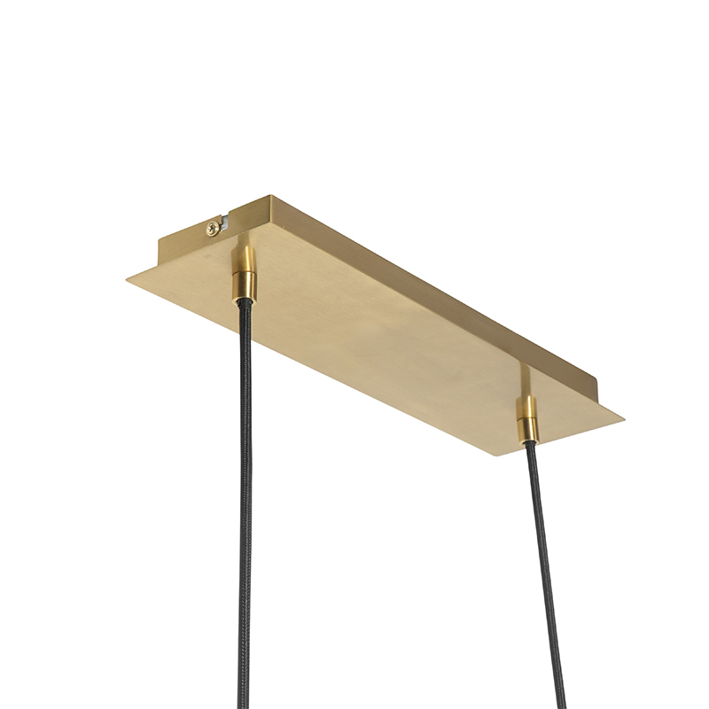 Lámpara colgante moderna dorada 100 cm 5-luces con cristal ahumado - ATHENS