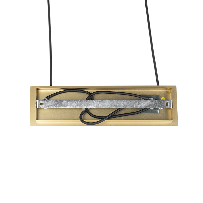 Lámpara colgante moderna dorada 100 cm 5-luces con cristal ahumado - ATHENS