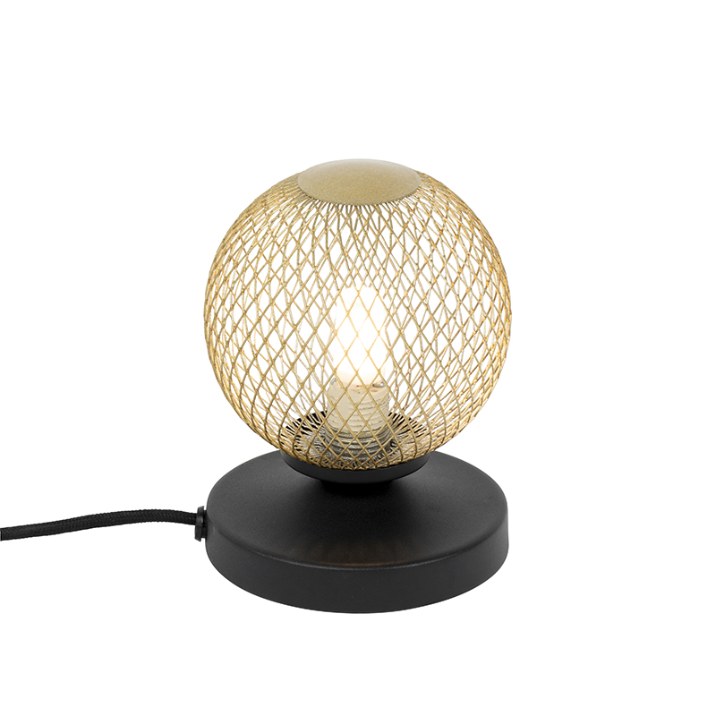 Lampe de table moderne noire avec or - Athens Wire