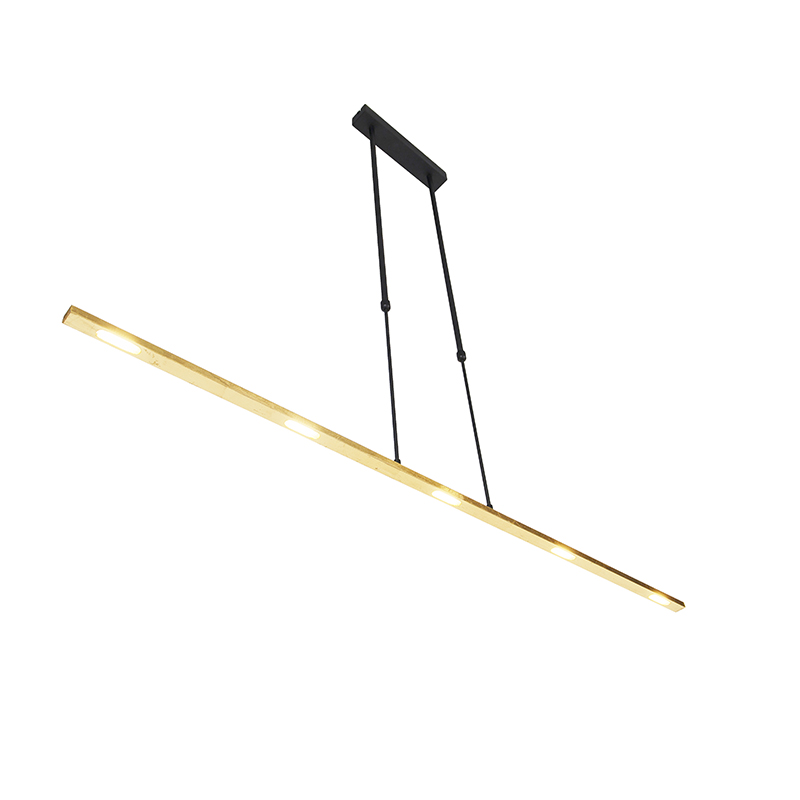 Lámpara colgante negra con dorado con LED regulable - Bold