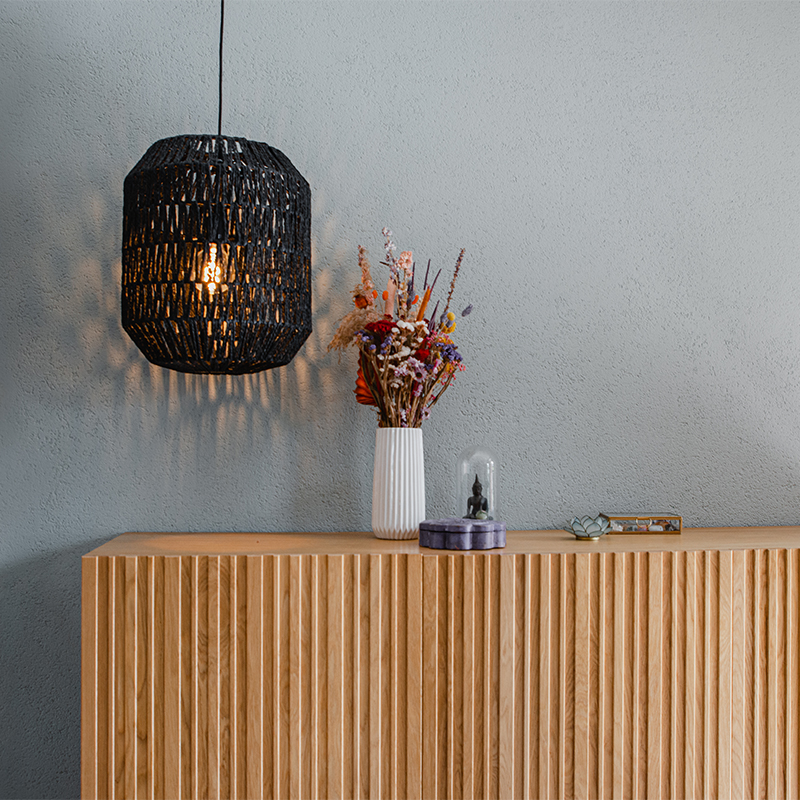 Retro hanglamp zwart 40 cm - Lina Hive Retro hanglamp zwart 40 cm - Lina Hive