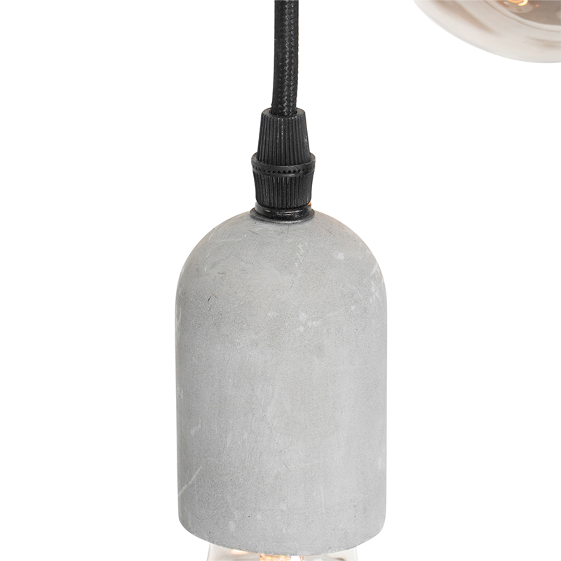 Lámpara colgante industrial negra con hormigón redonda 3 luces - Pedra