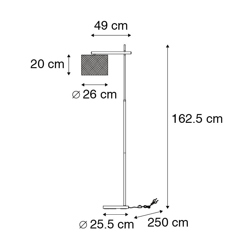 Industrielle Stehlampe schwarz - Drum Mesh
