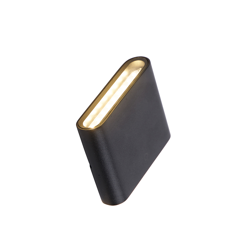 Lampada da parete esterna moderna nera 11,5 cm con LED IP65 - Batt