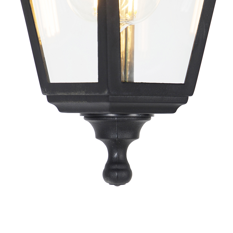 lampe à suspension d'extérieur classique noire ip44 - capital